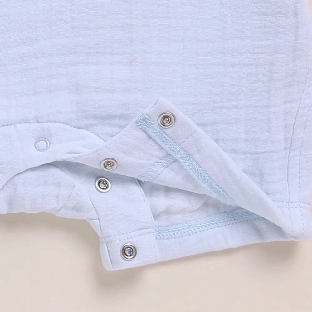 Cot &amp; Candy Baby Organic Muslin Half Romper-Ice Melt