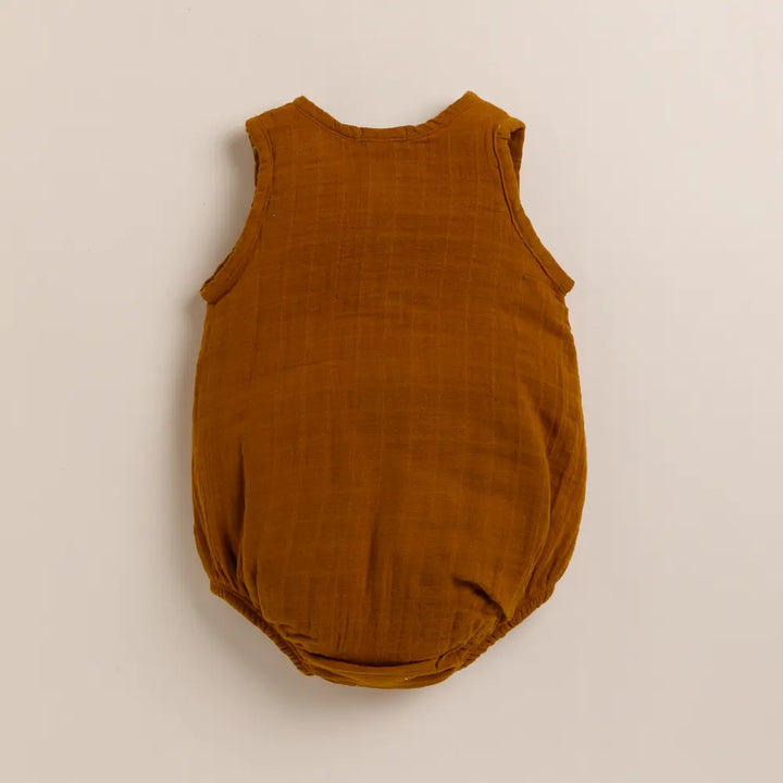 Cot &amp; Candy Baby Organic Muslin Bubble Romper-Ginger