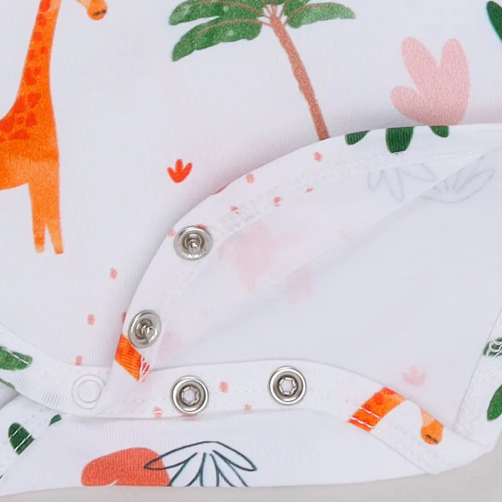 Cot &amp; Candy Baby Organic Short Sleeve Bodysuit - Dora The Giraffe Collection