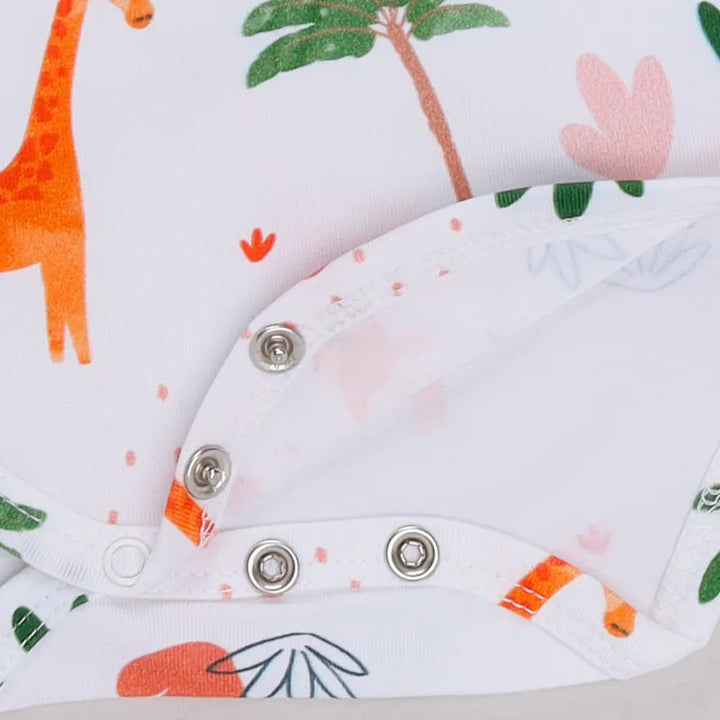 Cot &amp; Candy Baby Organic Short Sleeve Bodysuit - Dora The Giraffe Collection