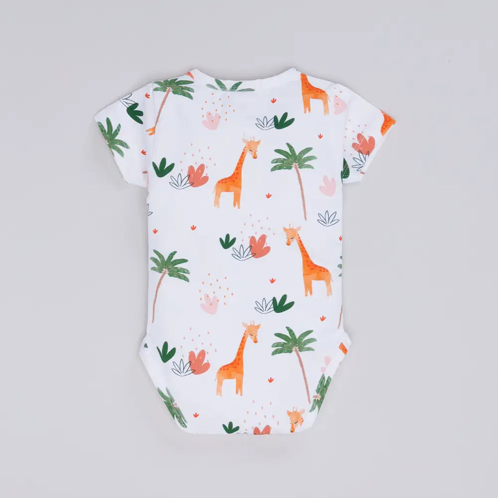Cot &amp; Candy Baby Organic Short Sleeve Bodysuit - Dora The Giraffe Collection