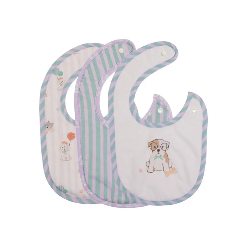 Abracadabra Cotton Jersey Newborn Bib Set (Pack of 3) - Puppy Love - 0-12 Months