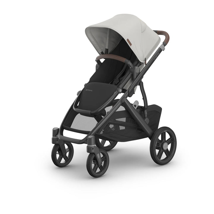 UPPAbaby Vista V3 Reversible Seat Stroller, Flat Recline, Multiple Seat Configurations, Converts to Sibling Stroller, Includes Insect Net and Rain Cover, up to 4 Years - Savannah/Pearl Grey