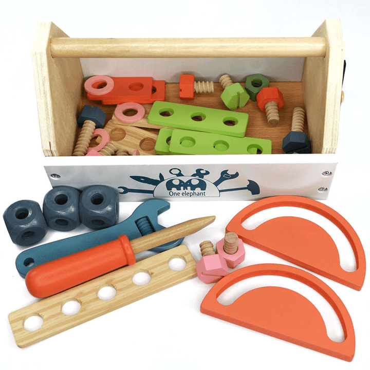 Playbox Pretend Play Toy Wooden Tool Kit - 31 pcs