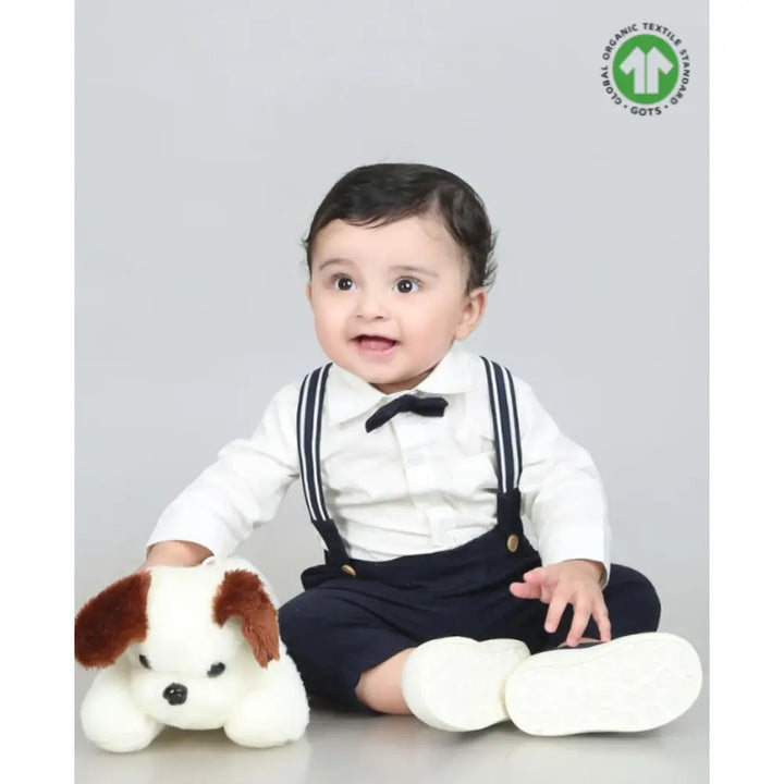 Sweetlime By As Little Gentleman Formal Co-ord Set - White &amp; Dark Navy