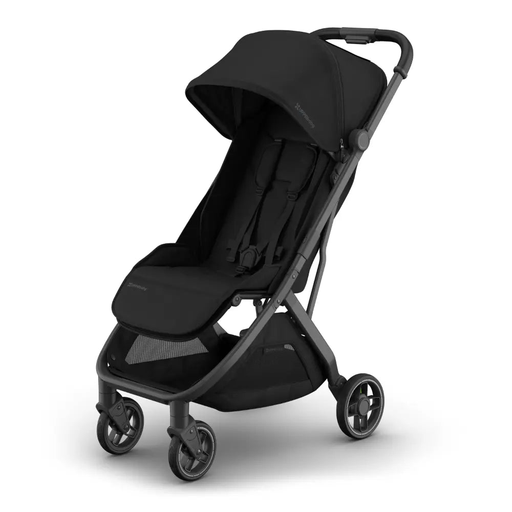 UPPAbaby Minu V3 Stroller, Travel/Cabin Friendly, Compact, Lightweight, One Hand Fold, Flat Recline, Carry Strap, Suitable from Birth - James/Black