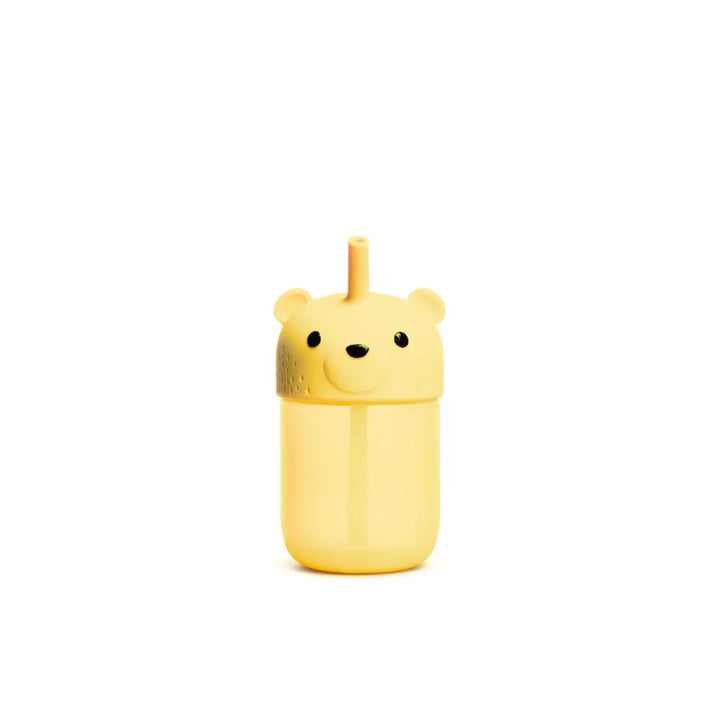 Munchkin Gentle™ Transition Honey Bear Silicon Straw Cup - Squeezable Design, 9oz/ 260 ml, 6+ Months  - Yellow
