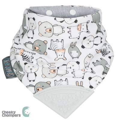 Cheeky Chompers Baby Bib with Teether - Panda Pals Neckerchew