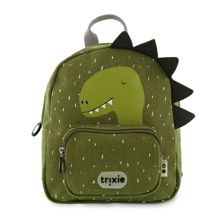 Trixie Small Kids Backpack for Toddlers | Lightweight Water-Repellent Daycare &amp; Travel Bag with Adjustable Padded Straps, Front Pocket &amp; Name Tag | 2 Years Onwards | Mr. Dino