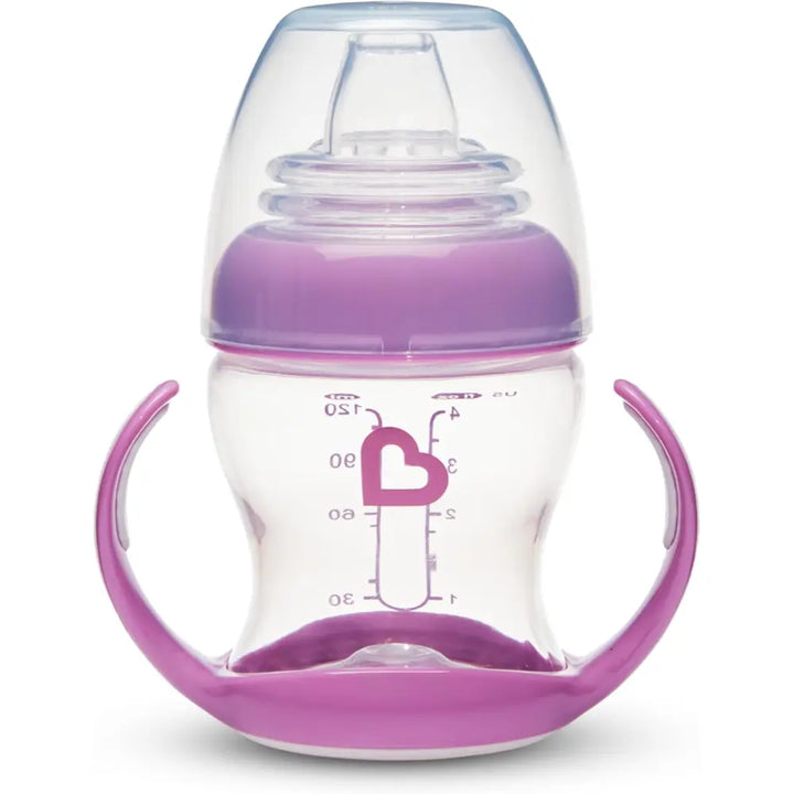 Munchkin Gentle Transition Cup with Soft Silicone Spout &amp; Handles – Spill-Proof Sippy Cup, BPA-Free, 4oz, 4+ Months - Purple