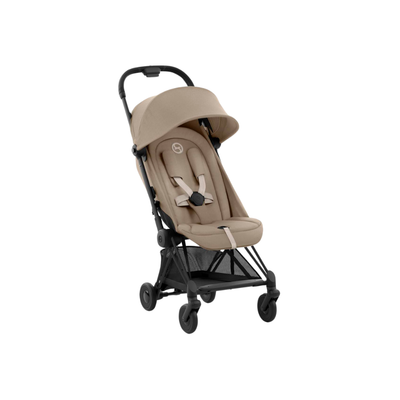 Cybex COYA Compact Travel Friendly Stroller Cozy Beige - Black Frame