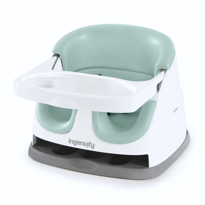 Ingenuity Baby Base 2-in-1 Booster Seat with Removable Tray &amp; Toddler Seat Conversion, Designed for Feeding &amp; Playtime, 6 - 36 months, Mist