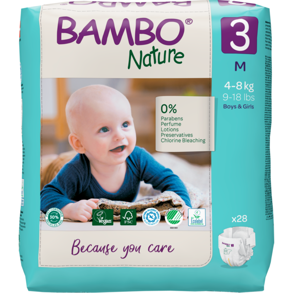 Bambo Nature Skin Friendly Tape Diapers - Medium (4-8 kgs)