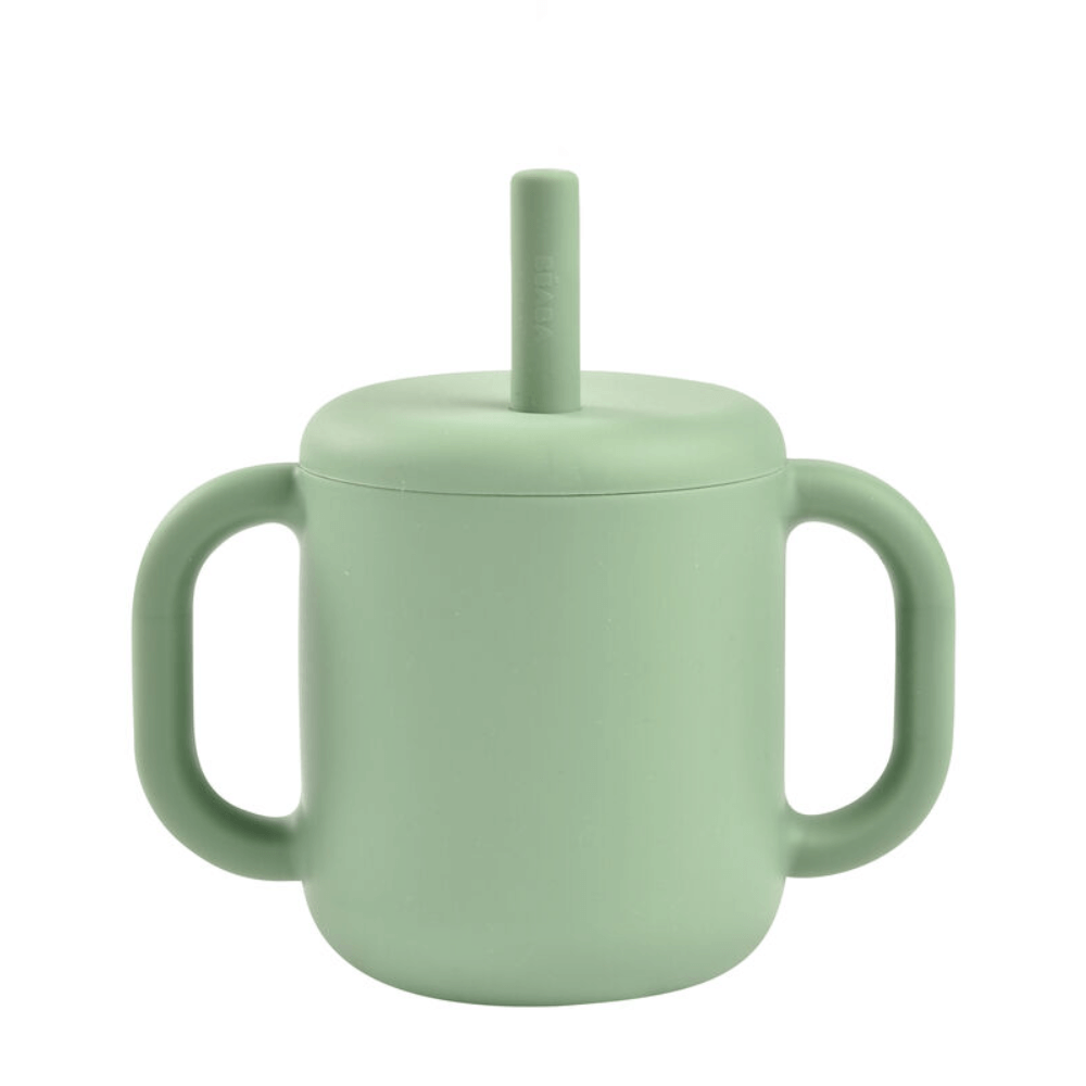 Beaba Silicone Straw Cup - Sage Green