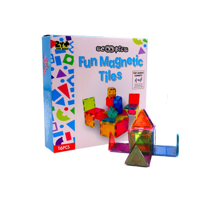 Scoobies Magnetic Tiles Construction Set - 16 Pieces