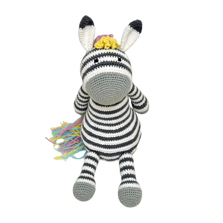 Happy Threads Ziggy the Zebra | Cuddly Handcrafted Crochet Plush