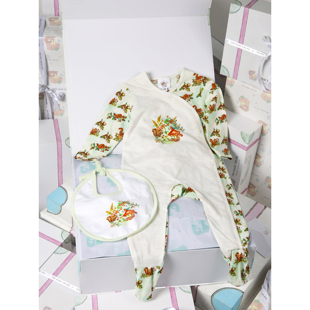 The Baby Trunk Newborn Gift Box – Bambi Onesie &amp; Hand painted Bib