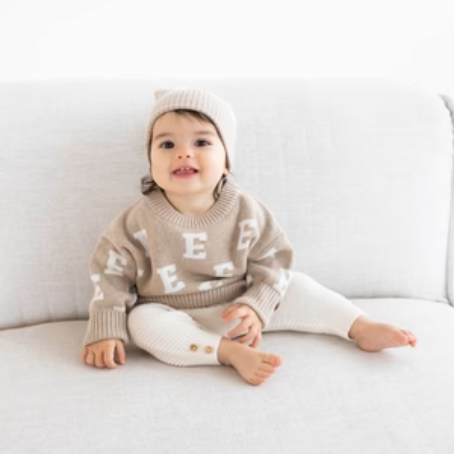 NamelyCo Personalised Alpha Jumper - Light Camel