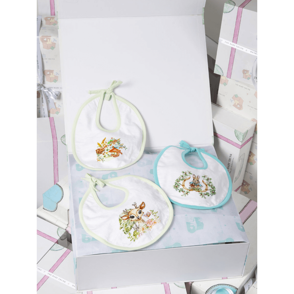 The Baby Trunk Organic Cotton Bib Gift Set Box (Pack Of 2) - Newborn Baby