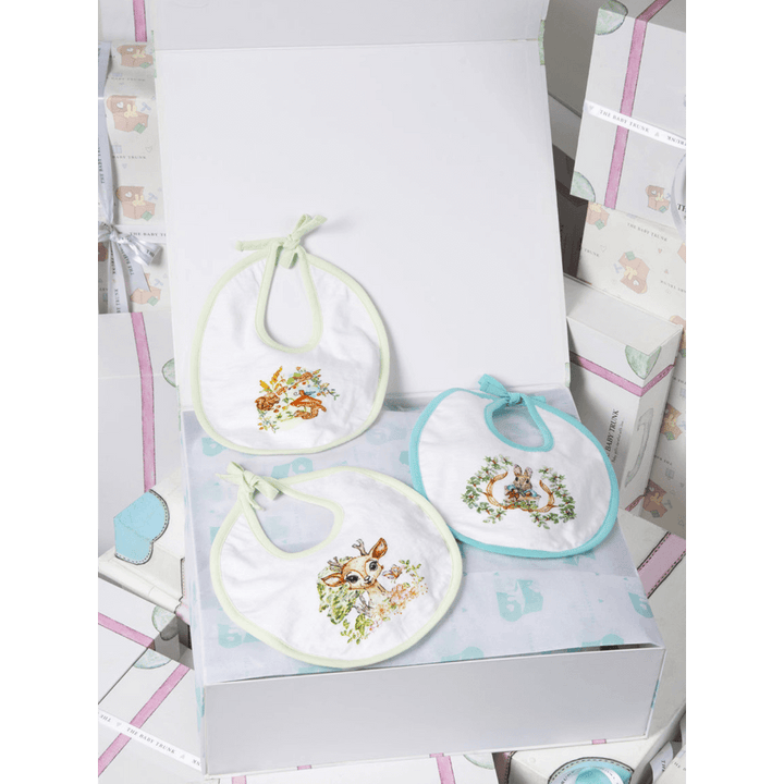 The Baby Trunk Organic Cotton Bib Gift Set Box (Pack Of 2) - Newborn Baby