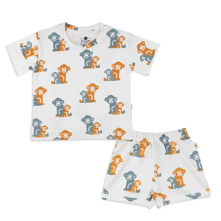 Dulaar Organic Tee &amp; Shorts Co-ord Set - Two Little Monkeys