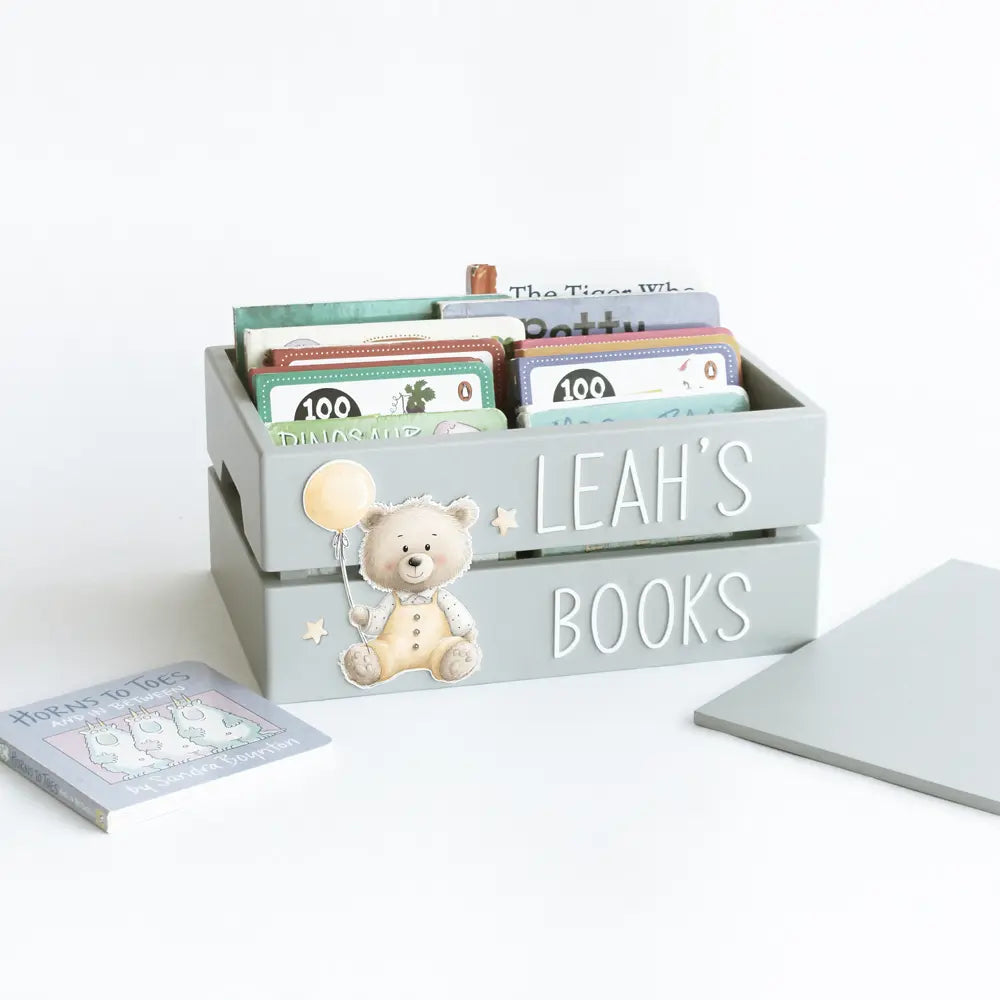 The Tiny Trove My Book Box (Teddy Balloon) - Grey