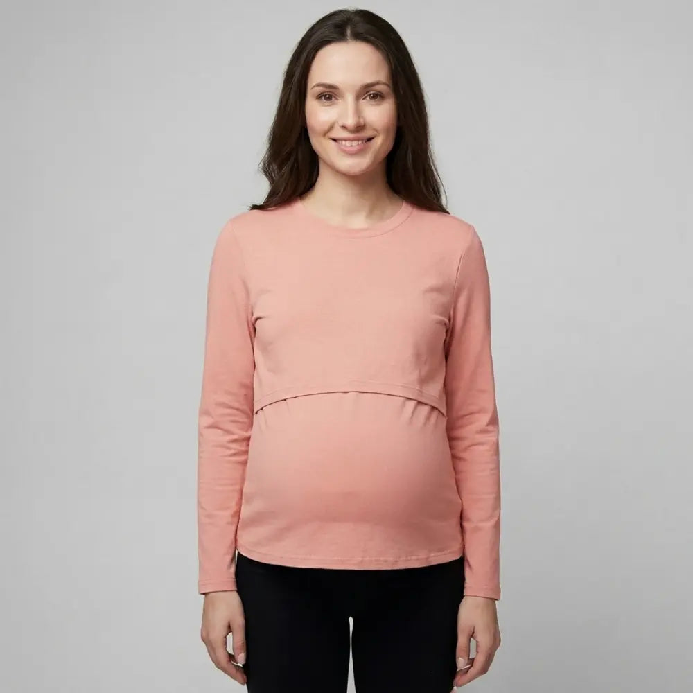 SOL MAMA Flap Access Nursing Top - Pink