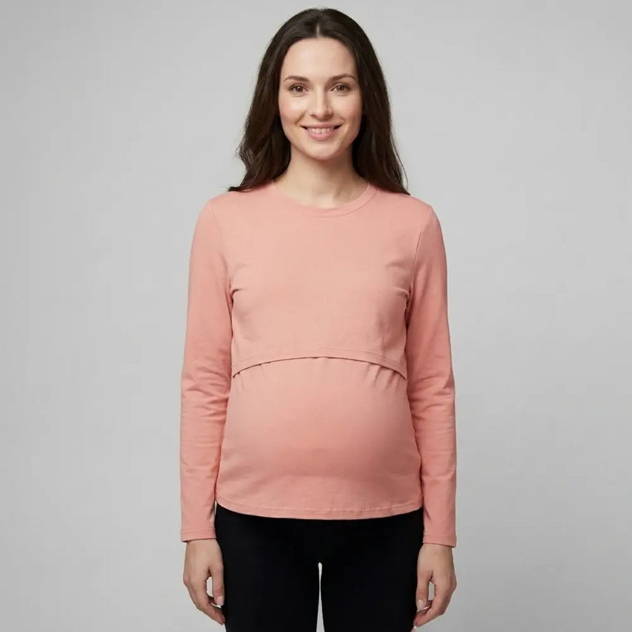 SOL MAMA Flap Access Nursing Top - Pink
