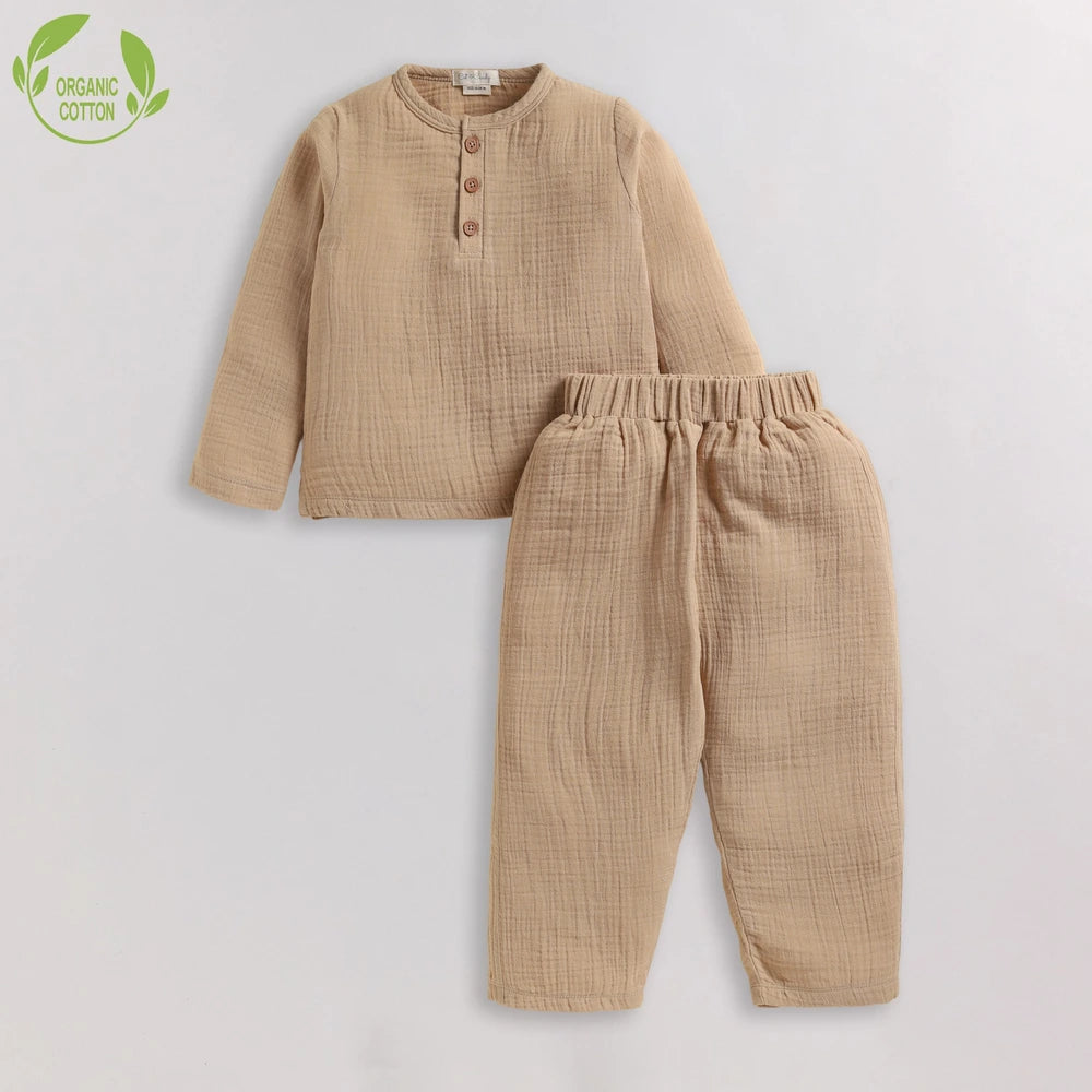 Cot &amp; Candy Baby Organic Boys Cordset - Latte