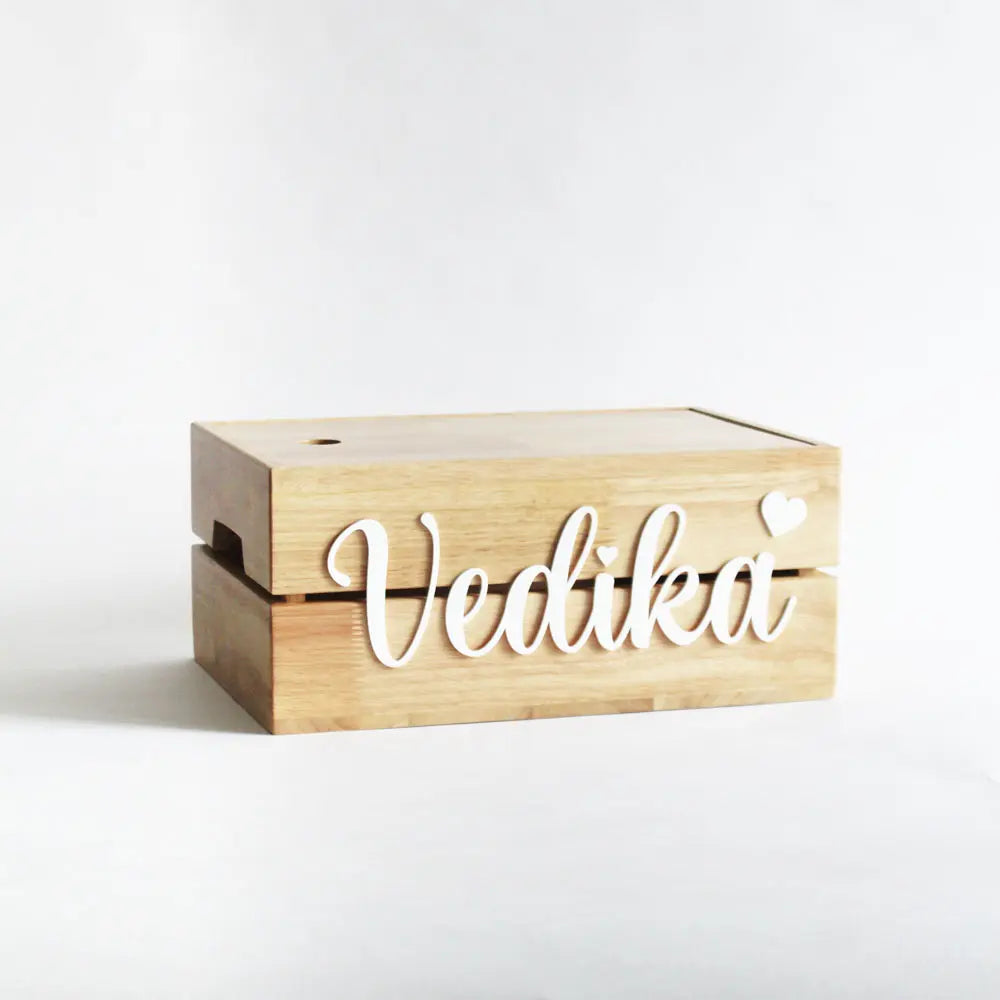 The Tiny Trove Personalized Name Box Cursive - Wooden