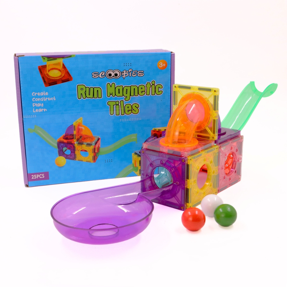 Scoobies Run Magnetic Tiles - 25 Piece Construction Set