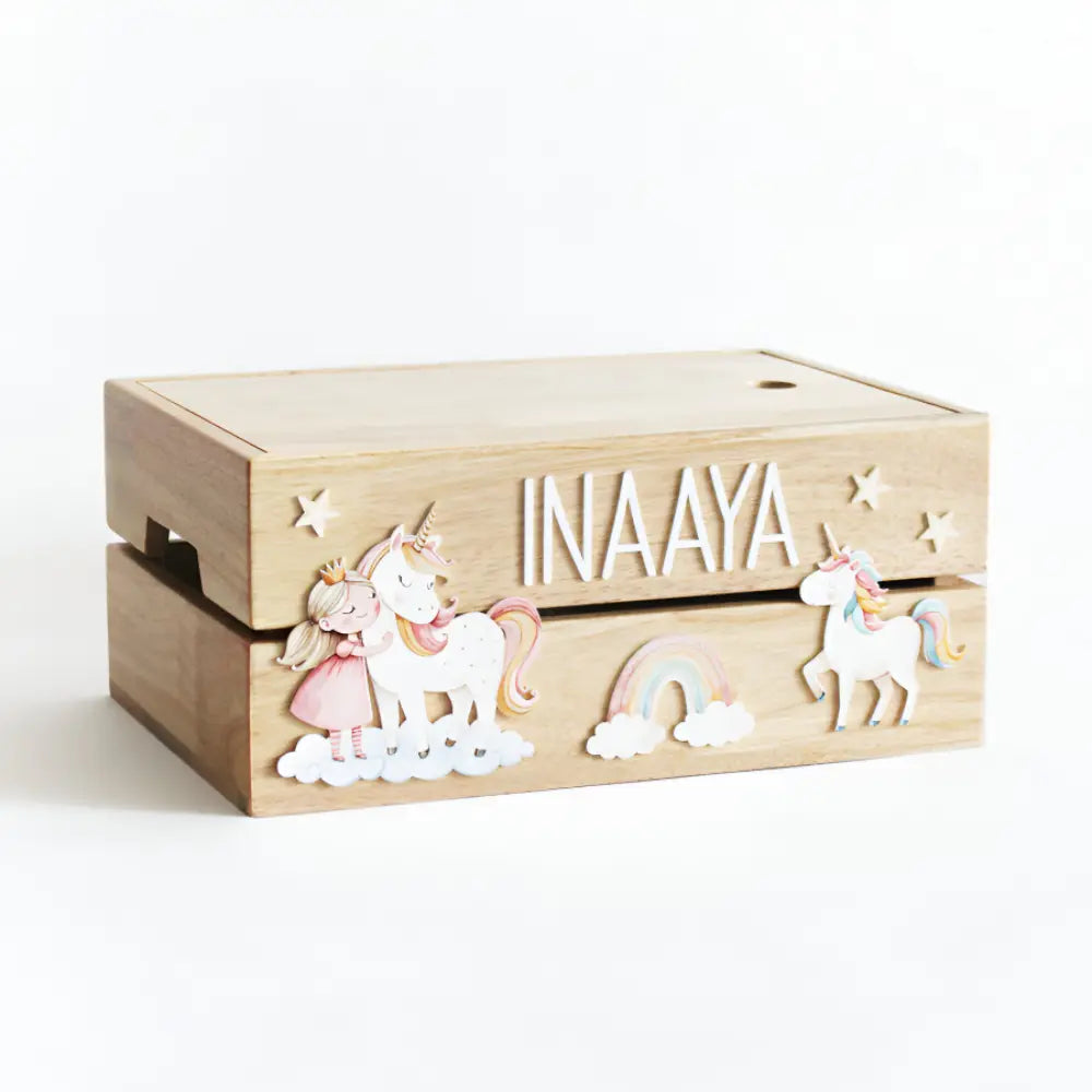 The Tiny Trove Personalized Wooden Box - Princess Theme