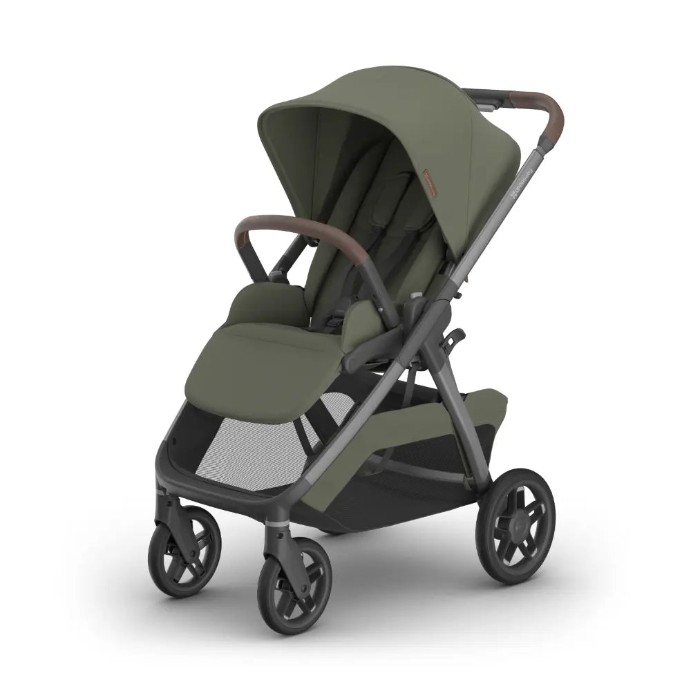 UPPAbaby Kona Stroller, Compact, Reversible Seat, Flat Recline, One Hand Fold, Includes Rain Cover &amp; Insect Net, Suitable from Birth - Evelyn/Meadow Green