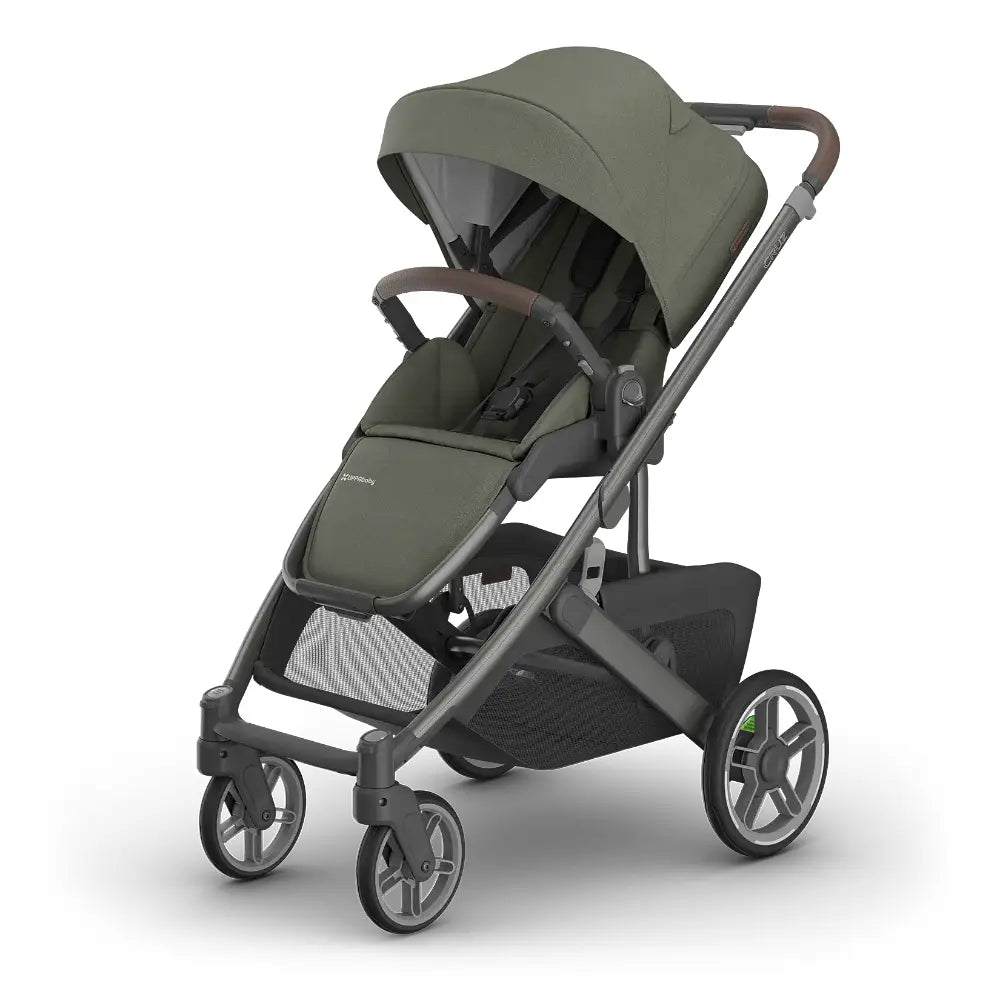 UPPAbaby Cruz V3 City Stroller, Reversible Seat, Flat Recline, Includes Bumper Bar, Insect Net, Rain Cover, up to 4 Years - Evelyn/Meadow Green