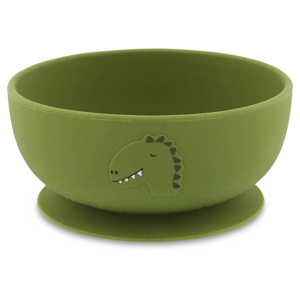 Trixie Silicone Suction Bowl | 100% Food-Grade Silicone Feeding Bowl with Stick &amp; Stay Base, Easy-Clean Design &amp; Self-Feeding Support | 4 Months Onwards | Mr. Dino