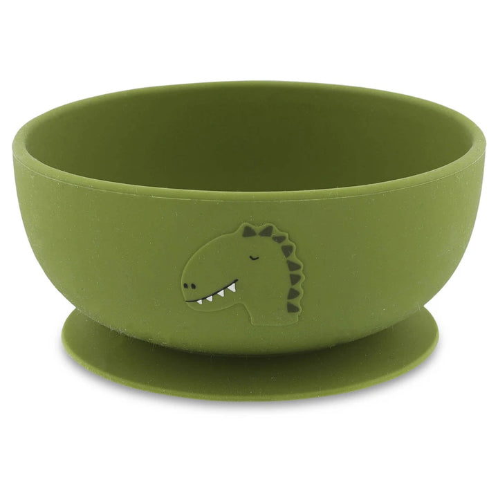 Trixie Silicone Suction Bowl | 100% Food-Grade Silicone Feeding Bowl with Stick &amp; Stay Base, Easy-Clean Design &amp; Self-Feeding Support | 4 Months Onwards | Mr. Dino