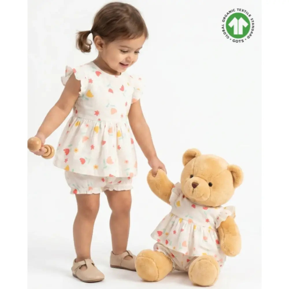 Sweetlime By AS Multicoloured Floral Organic Cotton Top &amp; Bloomer Co-ord Set