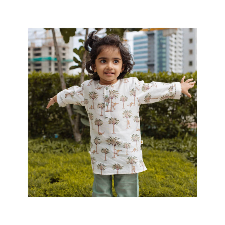 Dulaar Chanderi Hand-Block Printed Kurta Pyjama Set