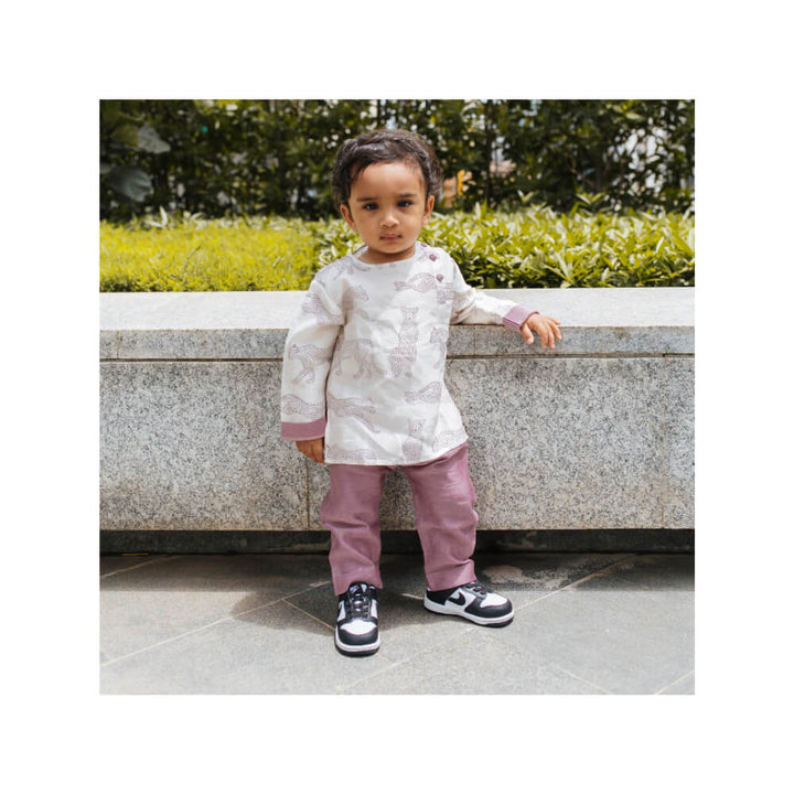 Dulaar Chanderi Hand-Block Printed Kurta Pyjama Set