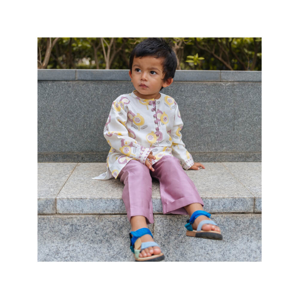 Dulaar Chanderi Hand-Block Printed Kurta Pyjama Set
