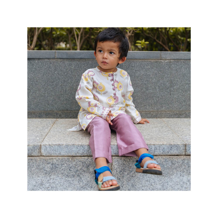 Dulaar Chanderi Hand-Block Printed Kurta Pyjama Set