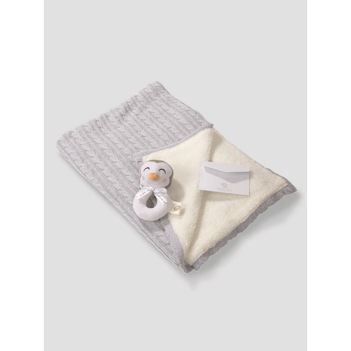 The Baby Trunk Winter Cuddle Set: Sherpa Blanket &amp; Rattle Gift Set Box (Pack Of 2) Newborn Baby