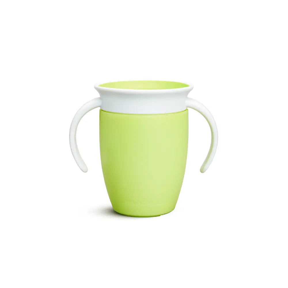 Munchkin 360° Spill-Proof Trainer Cup with Handles, Spoutless Sippy Cup for Babies, Easy Transition to Open Cup, BPA-Free, 7oz, 6+ Months - Green