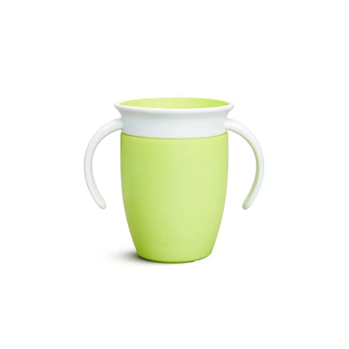 Munchkin 360° Spill-Proof Trainer Cup with Handles, Spoutless Sippy Cup for Babies, Easy Transition to Open Cup, BPA-Free, 7oz, 6+ Months - Green