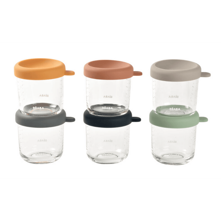 Beaba Set of 6 Glass Food Storage Containers  250 ml - Sunrise