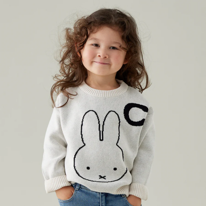 NamelyCo Personalised Miffy Letter Jumper - Oatmeal