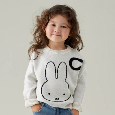 NamelyCo's Personalised Miffy Letter Jumper - Oatmeal