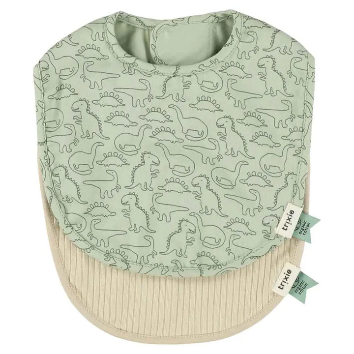Trixie Newborn Bib 2-pack Mix | Small - Daring Dino
