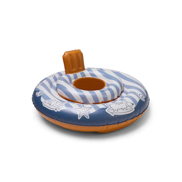 Swim Essentials Baby Float,  Inflatable PVC Baby Swim Seat for Infants 0–1 Year, Blue/Red - Surfer