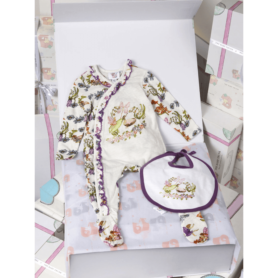 The Baby Trunk Baby Girl Gift Box – Garden Fairy Bodysuit & Hand painted Bib